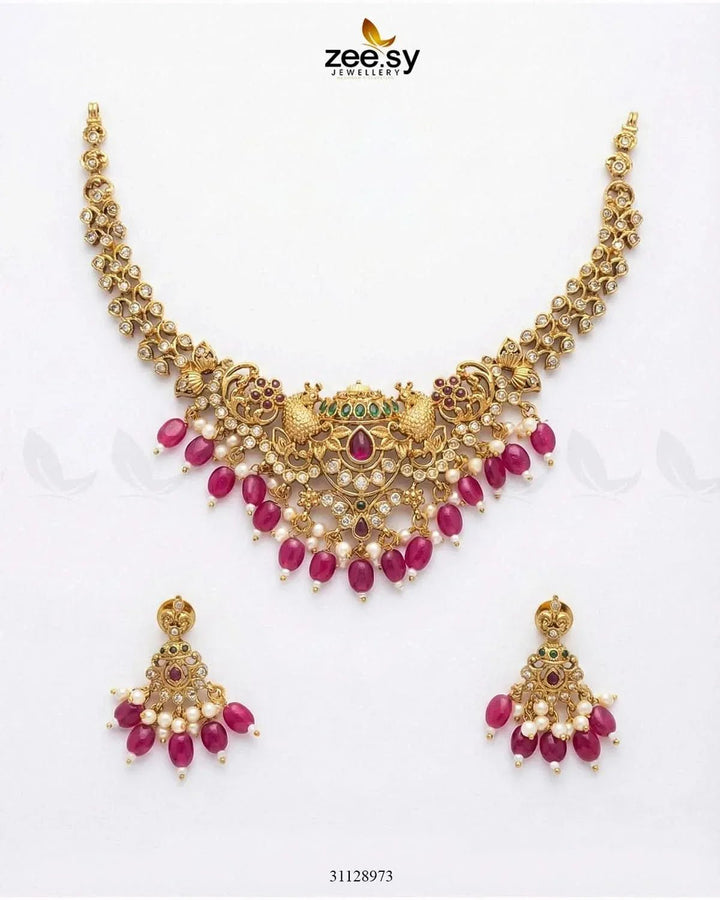 Sublime Bold Beads Necklace Set Necklace Sets - Zeesy Jewellery Pakistan | Premium Artificial & Imitation Jewellery