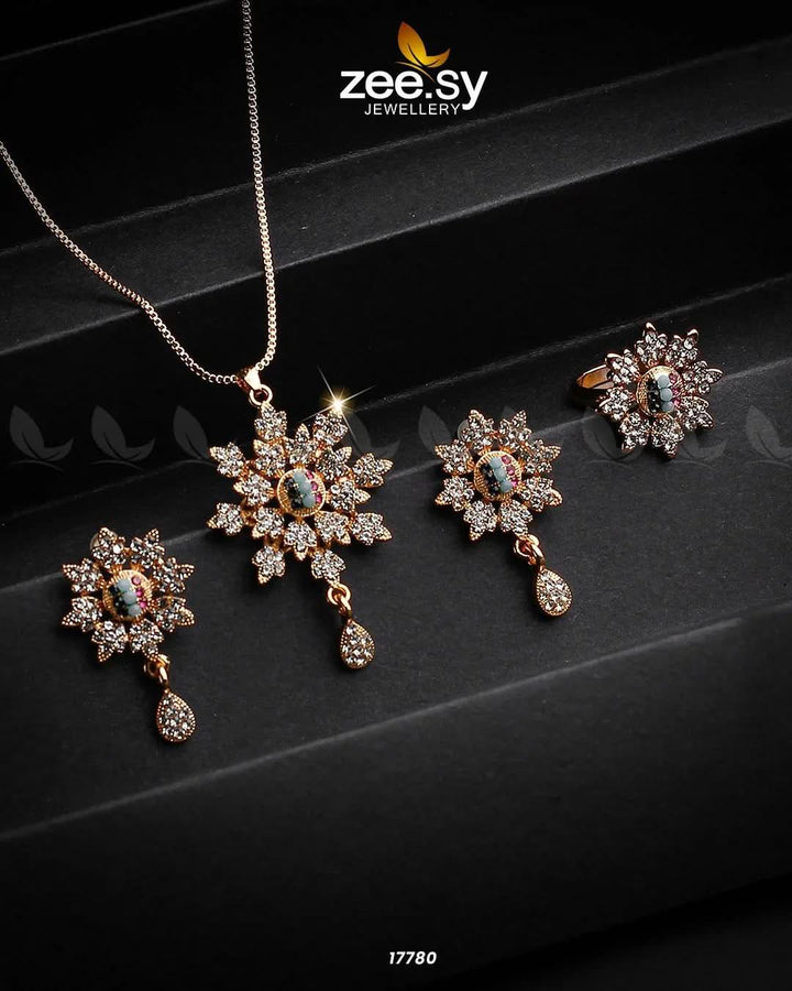 Barocco Necklace Golden Multi Necklace Sets - Zeesy Jewellery Pakistan | Premium Artificial & Imitation Jewellery