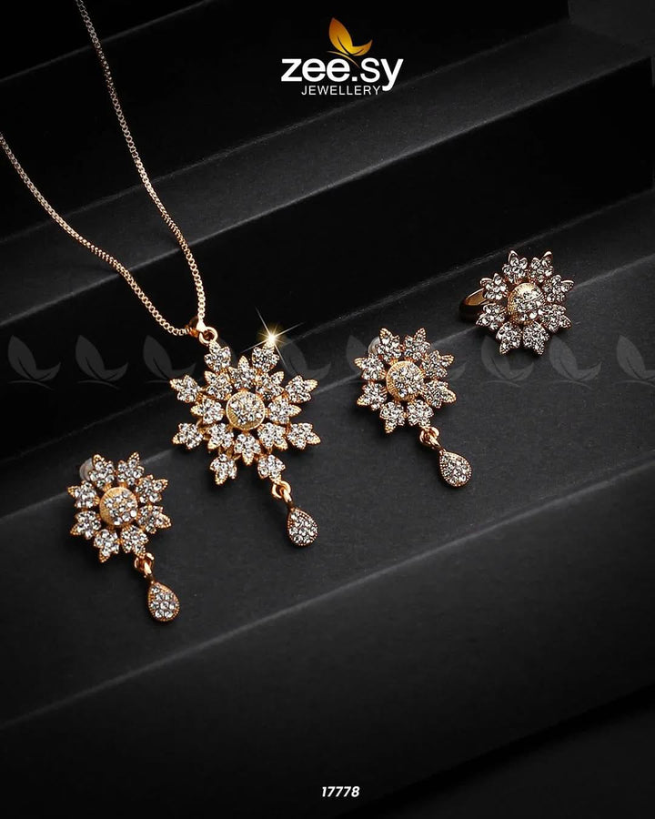 Barocco Necklace Golden White Necklace Sets - Zeesy Jewellery Pakistan | Premium Artificial & Imitation Jewellery