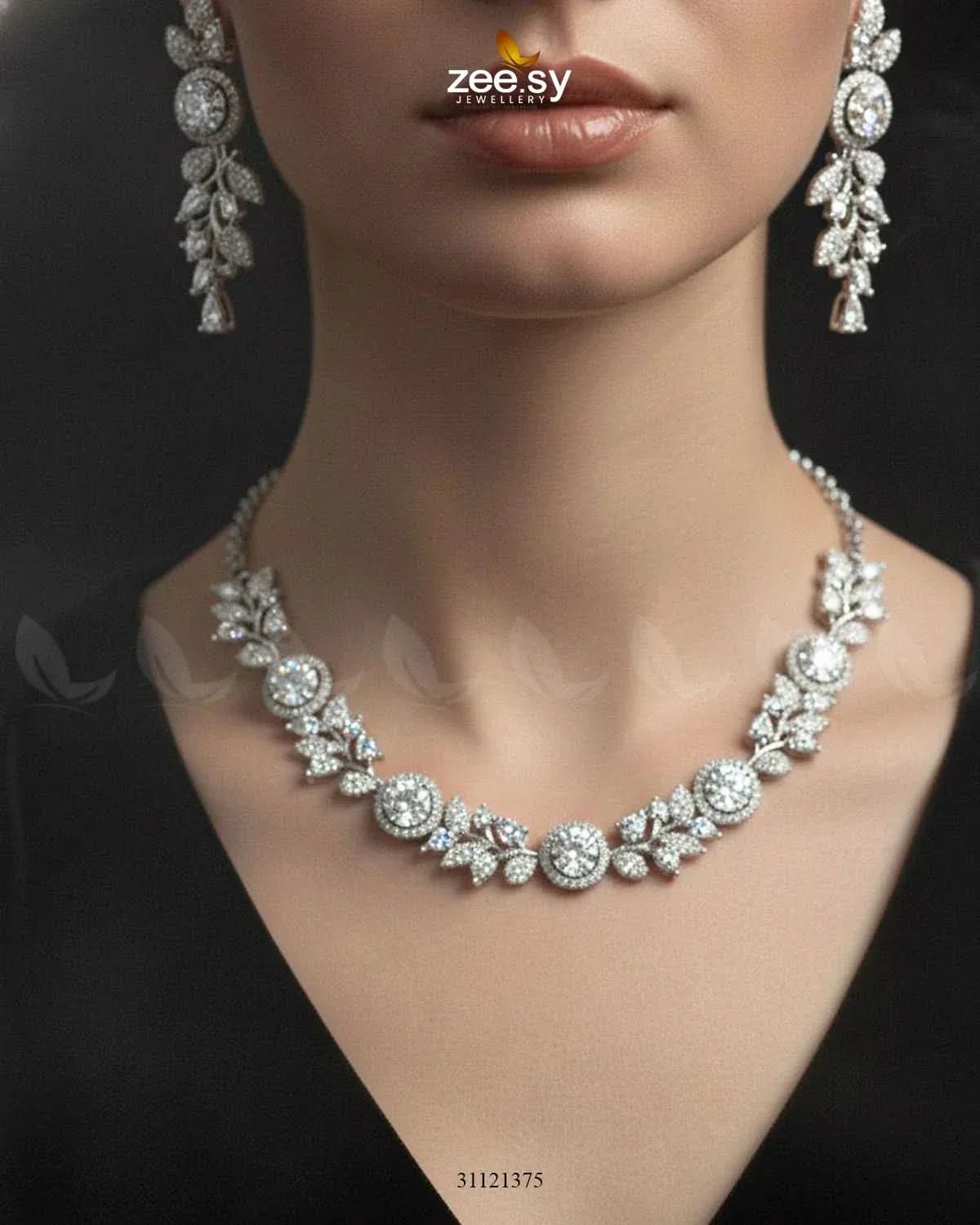 Exquisite Floral Necklace Set Necklace Sets - Zeesy Jewellery Pakistan | Premium Artificial & Imitation Jewellery