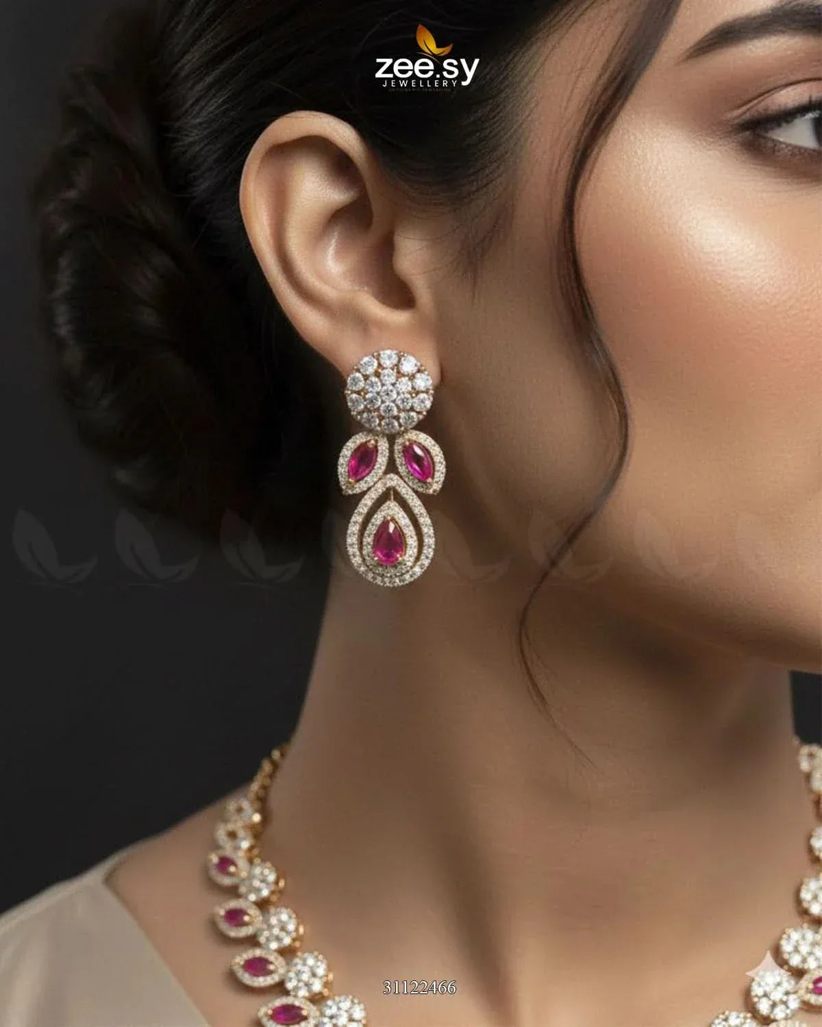 Floral Gilded Sentimental Cluster Necklace Necklace Sets - Zeesy Jewellery Pakistan | Premium Artificial & Imitation Jewellery