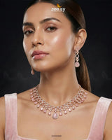 Golden Halo Cascading Necklace Set Necklace Sets - Zeesy Jewellery Pakistan | Premium Artificial & Imitation Jewellery