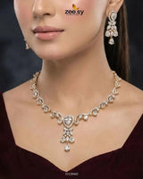 Golden Radiant Drop Necklace Set Necklace Sets - Zeesy Jewellery Pakistan | Premium Artificial & Imitation Jewellery