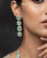 Regal Diamond Flower Necklace Set Necklace Sets - Zeesy Jewellery Pakistan | Premium Artificial & Imitation Jewellery