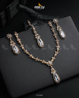 Saba Qamar Necklace Sets Golden White Necklace Sets - Zeesy Jewellery Pakistan
