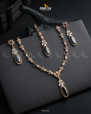 Saba Qamar Necklace Sets Golden Black Necklace Sets - Zeesy Jewellery Pakistan | Premium Artificial & Imitation Jewellery
