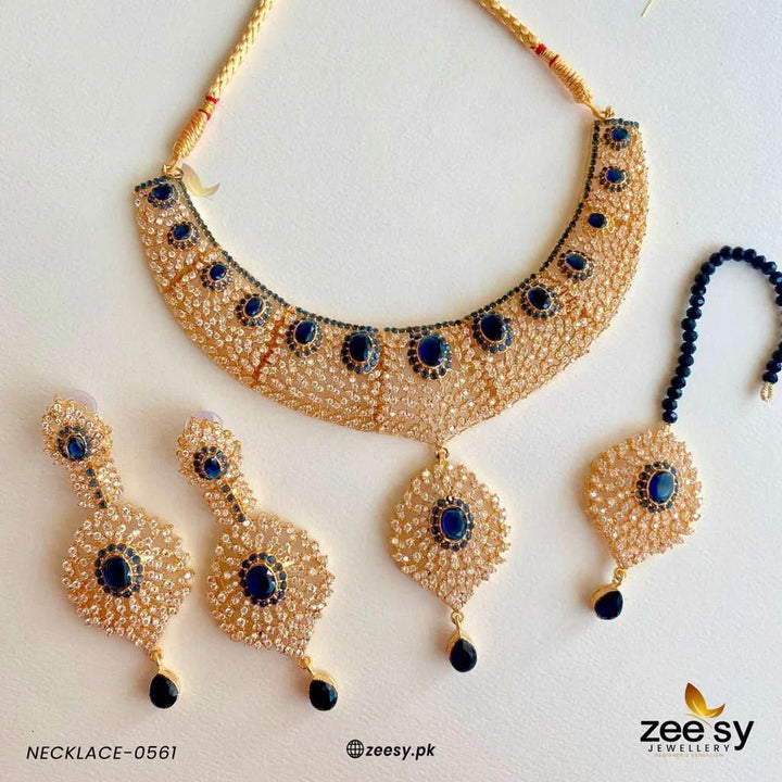 NECKLACE-0561 Blue Necklace Sets - Zeesy Jewellery Pakistan | Premium Artificial & Imitation Jewellery