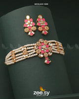 NECKLACE-1000 Pink Necklace Sets - Zeesy Jewellery Pakistan | Premium Artificial & Imitation Jewellery