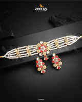 NECKLACE-1000 Red Necklace Sets - Zeesy Jewellery Pakistan | Premium Artificial & Imitation Jewellery