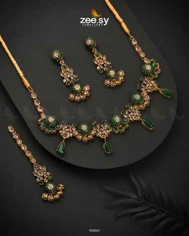 Achimenes Necklace Set Green Necklace Sets - Zeesy Jewellery Pakistan | Premium Artificial & Imitation Jewellery