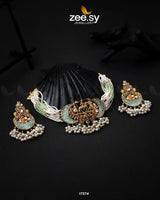 Medallion necklace Mint Green Necklace Sets - Zeesy Jewellery Pakistan | Premium Artificial & Imitation Jewellery