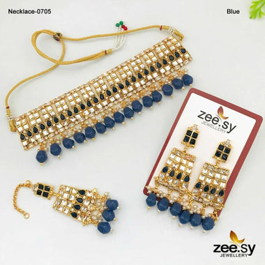 NECKLACE-0705 Blue Necklace Sets - Zeesy Jewellery Pakistan | Premium Artificial & Imitation Jewellery