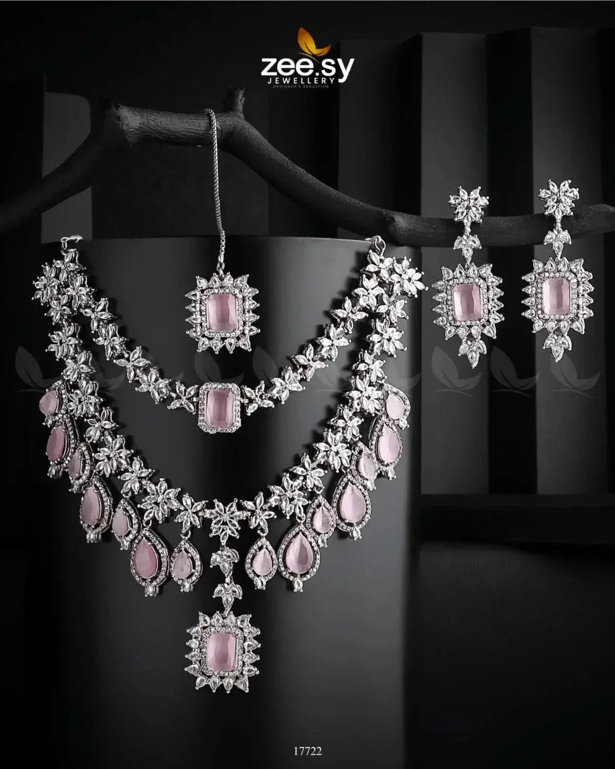 Sifaar Necklace Mint Pink Necklace Sets - Zeesy Jewellery Pakistan | Premium Artificial & Imitation Jewellery