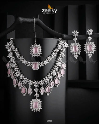 Sifaar Necklace Mint Pink Necklace Sets - Zeesy Jewellery Pakistan | Premium Artificial & Imitation Jewellery