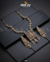Stellar Gemstones Champagne Necklace Sets - Zeesy Jewellery Pakistan | Premium Artificial & Imitation Jewellery