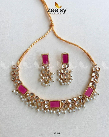 Stunning Necklace Pink Necklace Sets - Zeesy Jewellery Pakistan | Premium Artificial & Imitation Jewellery
