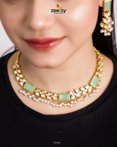 Stunning Necklace Mint Green Necklace Sets - Zeesy Jewellery Pakistan | Premium Artificial & Imitation Jewellery