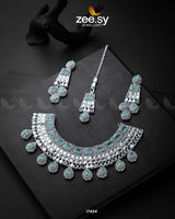 GemChic Necklace Mint Green Necklace Sets - Zeesy Jewellery Pakistan | Premium Artificial & Imitation Jewellery