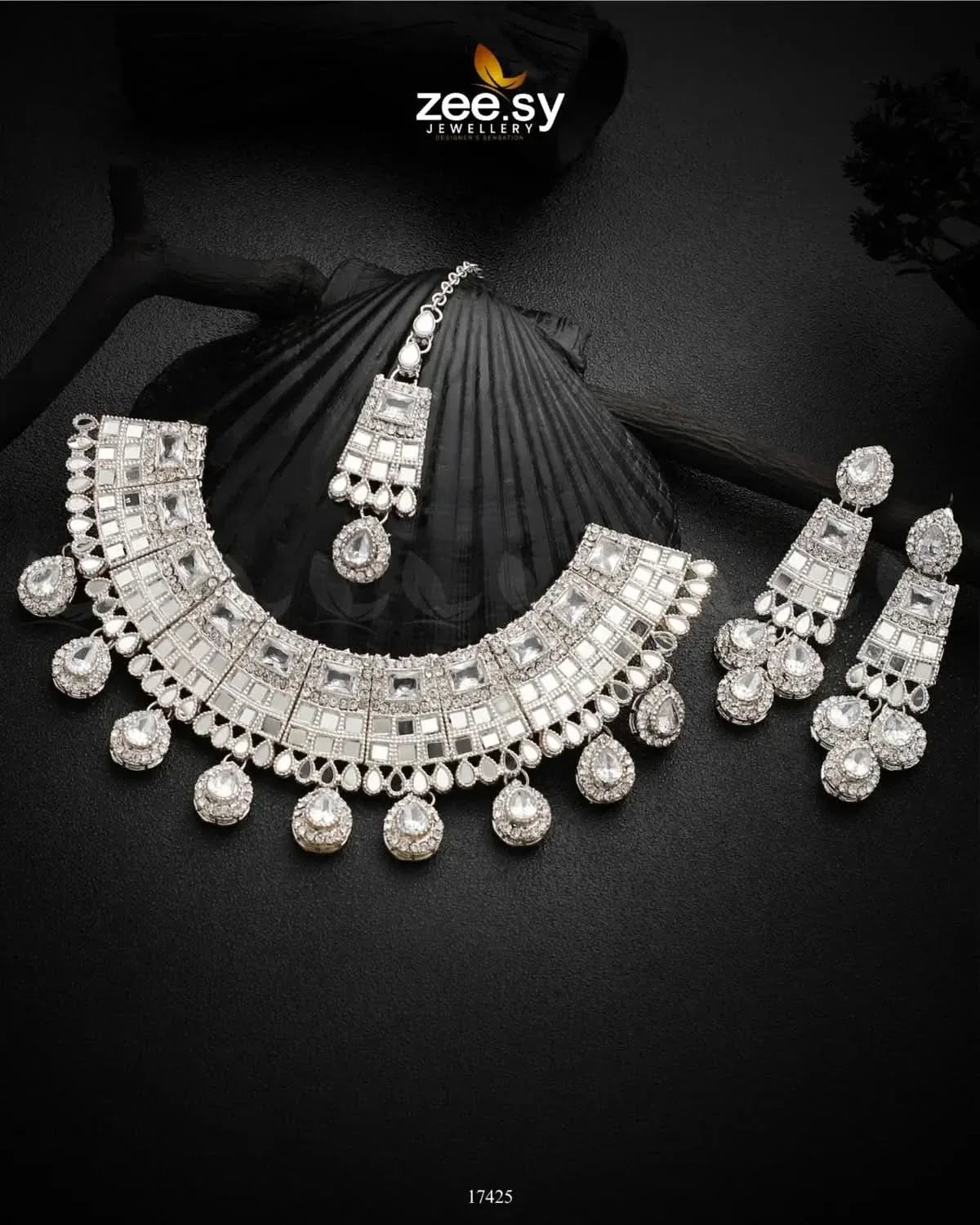 GemChic Necklace White Necklace Sets - Zeesy Jewellery Pakistan | Premium Artificial & Imitation Jewellery