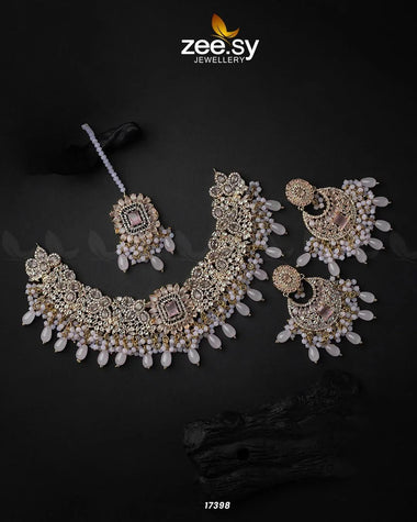 Prismatic Necklace Mint Pink Necklace Sets - Zeesy Jewellery Pakistan | Premium Artificial & Imitation Jewellery