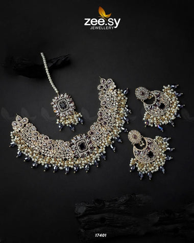 Prismatic Necklace Blue Necklace Sets - Zeesy Jewellery Pakistan | Premium Artificial & Imitation Jewellery