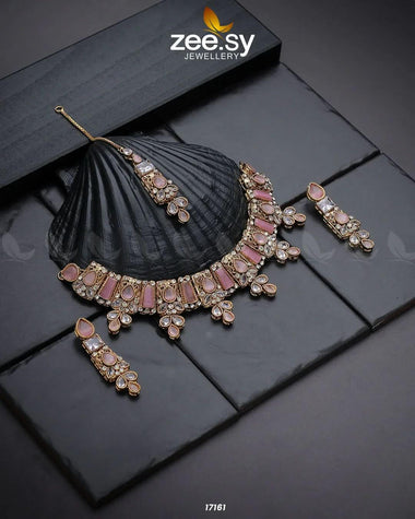 Gemstone Enchantment Necklace Pink Necklace Sets - Zeesy Jewellery Pakistan | Premium Artificial & Imitation Jewellery