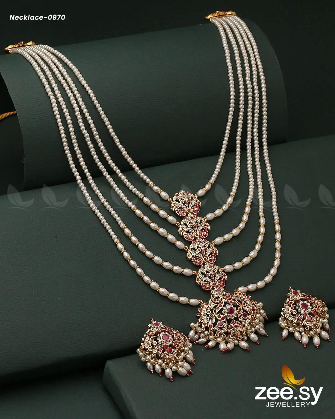 MALLA NECKLACE-0970 Red Necklace Sets - Zeesy Jewellery Pakistan | Premium Artificial & Imitation Jewellery