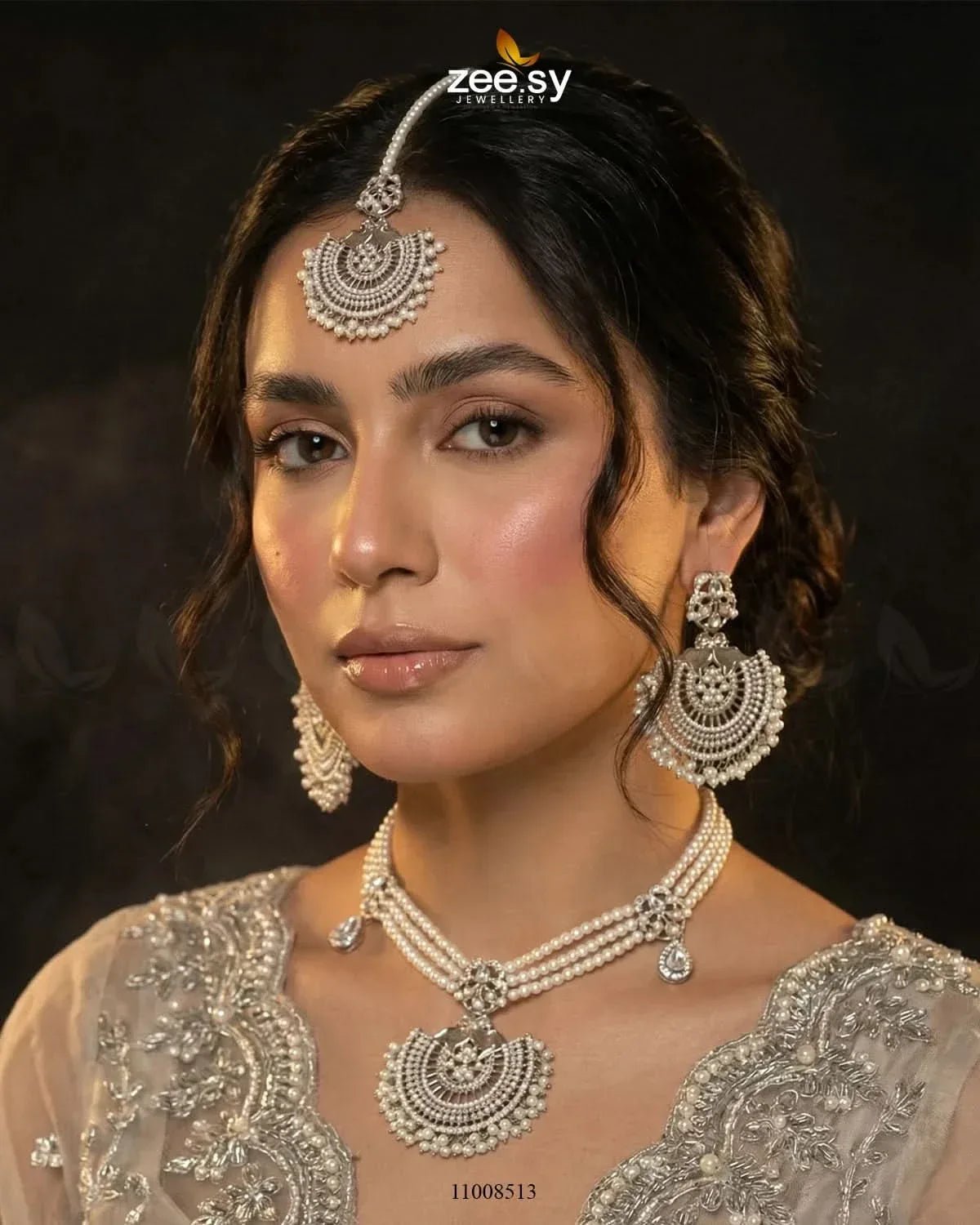 NECKLACE-0987 Silver Necklace Sets - Zeesy Jewellery Pakistan | Premium Artificial & Imitation Jewellery