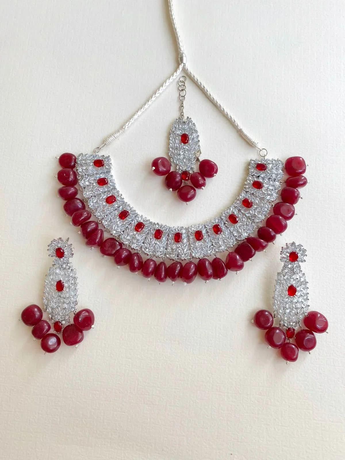 NECKLACE-0943 Ruby Necklace Sets - Zeesy Jewellery Pakistan | Premium Artificial & Imitation Jewellery