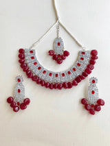 NECKLACE-0943 Ruby Necklace Sets - Zeesy Jewellery Pakistan | Premium Artificial & Imitation Jewellery