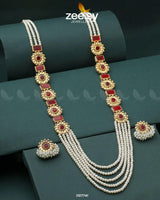 MALLA NECKLACE-0944 Pearl Red Necklace Sets - Zeesy Jewellery Pakistan | Premium Artificial & Imitation Jewellery