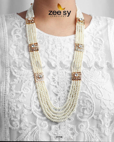 Luxe Malla Necklace Pearl white Necklace Sets - Zeesy Jewellery Pakistan | Premium Artificial & Imitation Jewellery