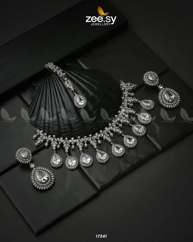 Drop Cut Necklace White Necklace Sets - Zeesy Jewellery Pakistan | Premium Artificial & Imitation Jewellery