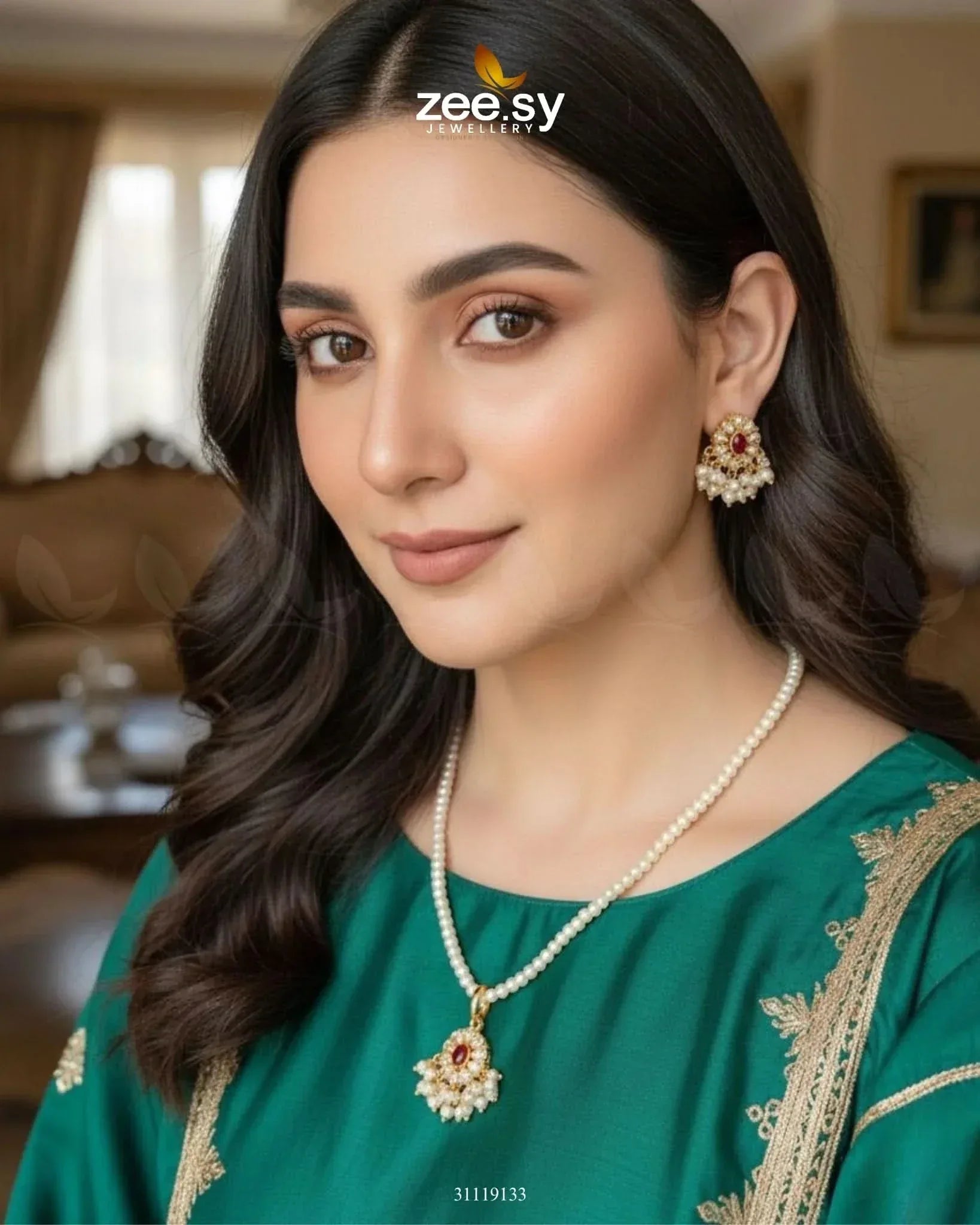 Estuary Petite Floral Necklace Set Necklace Sets - Zeesy Jewellery Pakistan | Premium Artificial & Imitation Jewellery