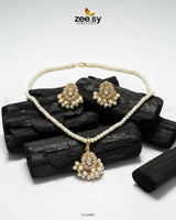 Estuary Petite Floral Necklace Set Pearl Necklace Sets - Zeesy Jewellery Pakistan | Premium Artificial & Imitation Jewellery