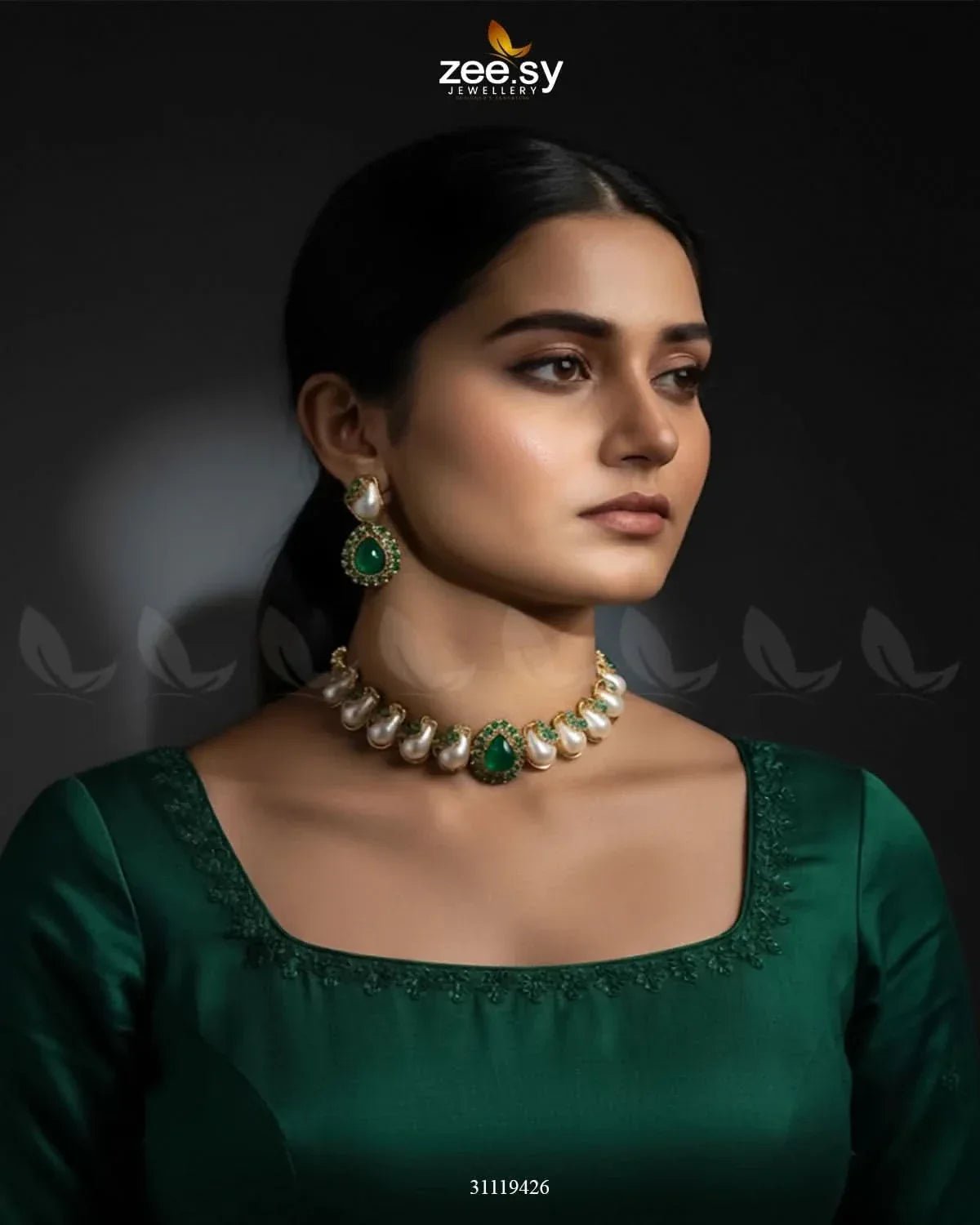 Keystone Choker Necklace Set Necklace Sets - Zeesy Jewellery Pakistan | Premium Artificial & Imitation Jewellery