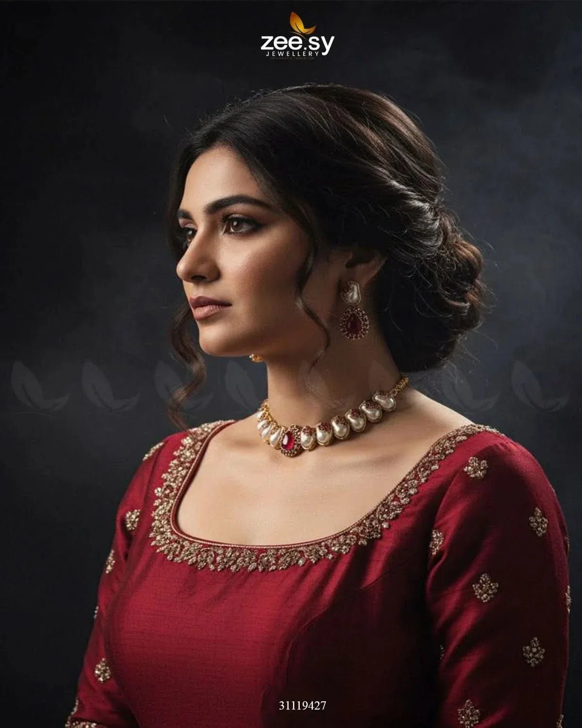 Keystone Choker Necklace Set Necklace Sets - Zeesy Jewellery Pakistan | Premium Artificial & Imitation Jewellery
