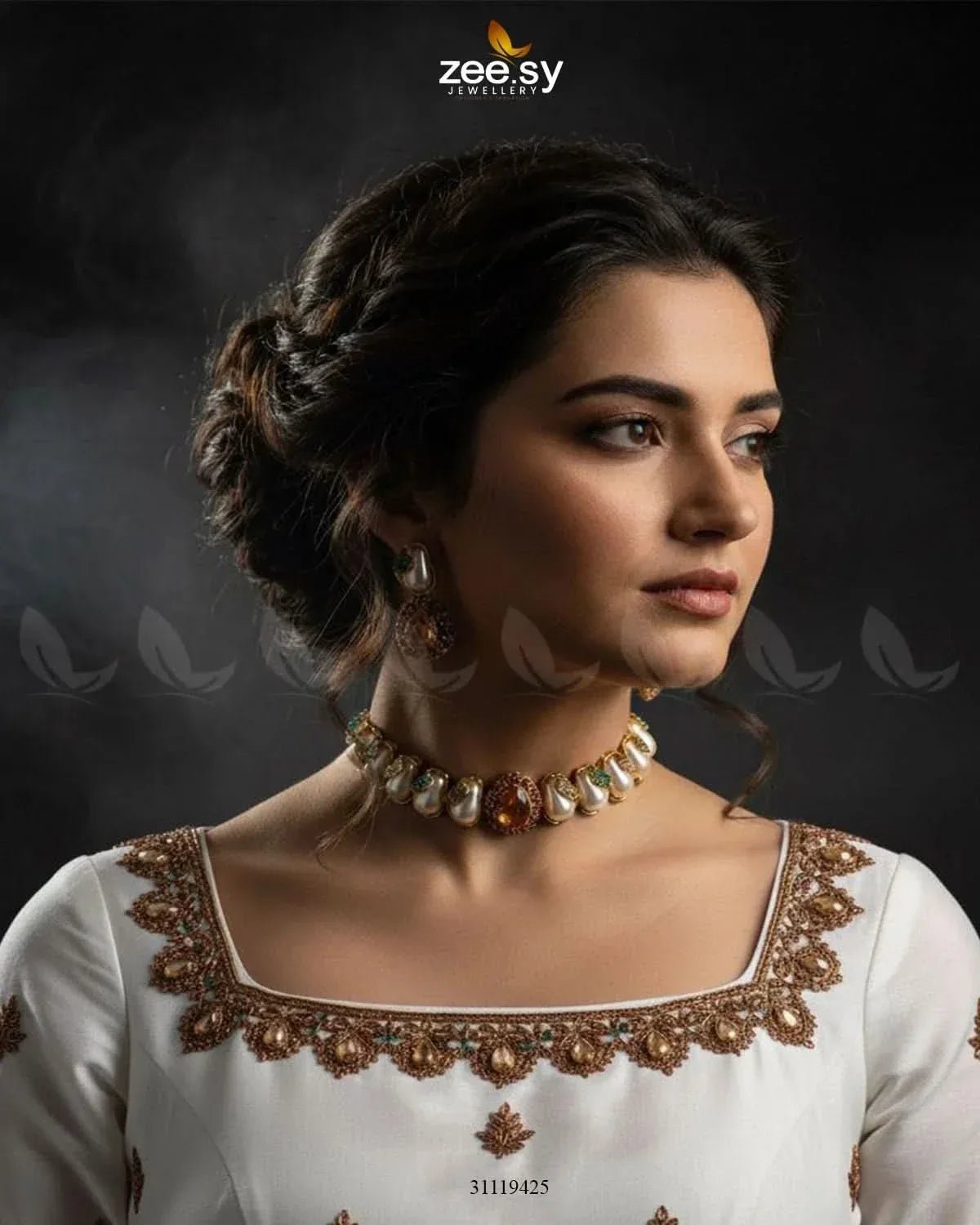 Keystone Choker Necklace Set Necklace Sets - Zeesy Jewellery Pakistan | Premium Artificial & Imitation Jewellery
