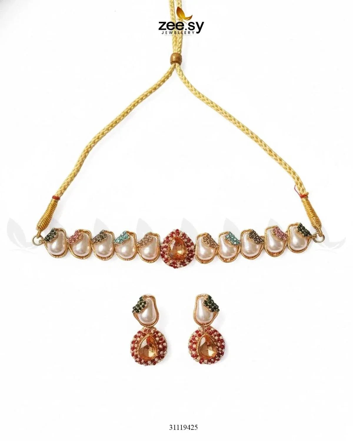 Keystone Choker Necklace Set Necklace Sets - Zeesy Jewellery Pakistan | Premium Artificial & Imitation Jewellery