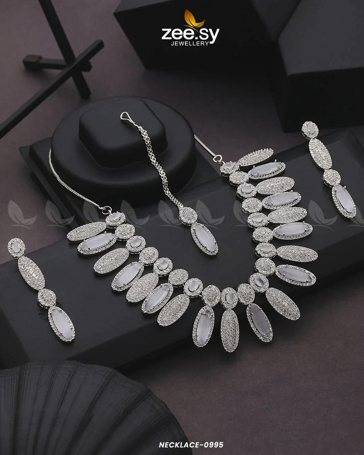 NECKLACE-0995 White Necklace Sets - Zeesy Jewellery Pakistan | Premium Artificial & Imitation Jewellery