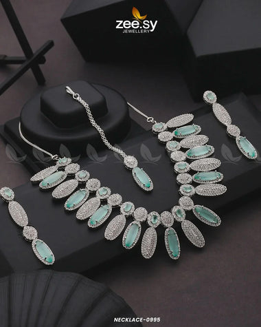 NECKLACE-0995 Green Necklace Sets - Zeesy Jewellery Pakistan | Premium Artificial & Imitation Jewellery