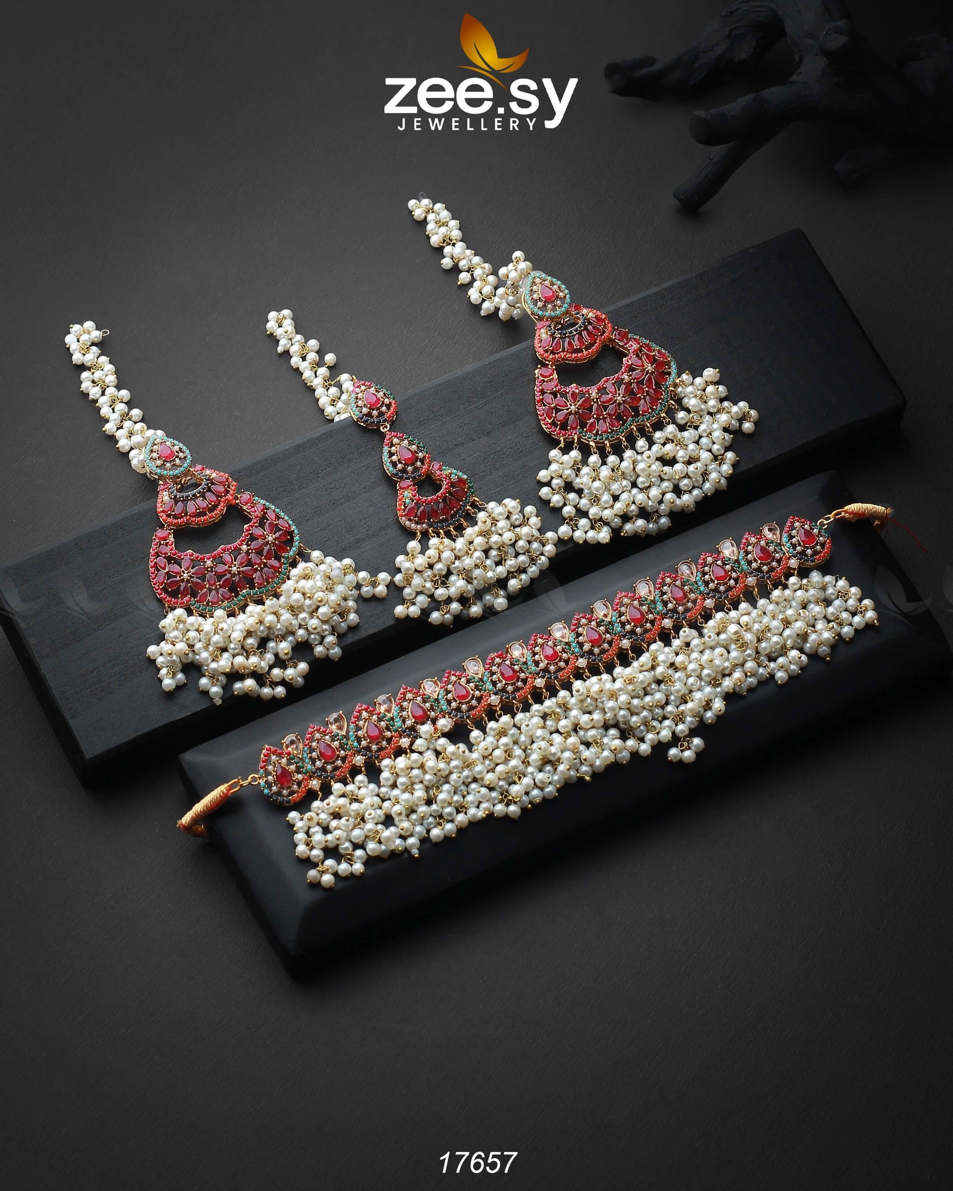 Amaira Chokar Necklace Set Multi Necklace Sets - Zeesy Jewellery Pakistan
