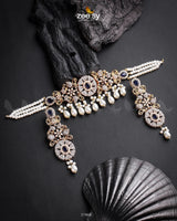 Meerub Necklace Golden Blue Necklace Sets - Zeesy Jewellery Pakistan | Premium Artificial & Imitation Jewellery
