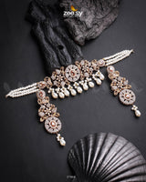 Meerub Necklace Golden Champagne Necklace Sets - Zeesy Jewellery Pakistan | Premium Artificial & Imitation Jewellery