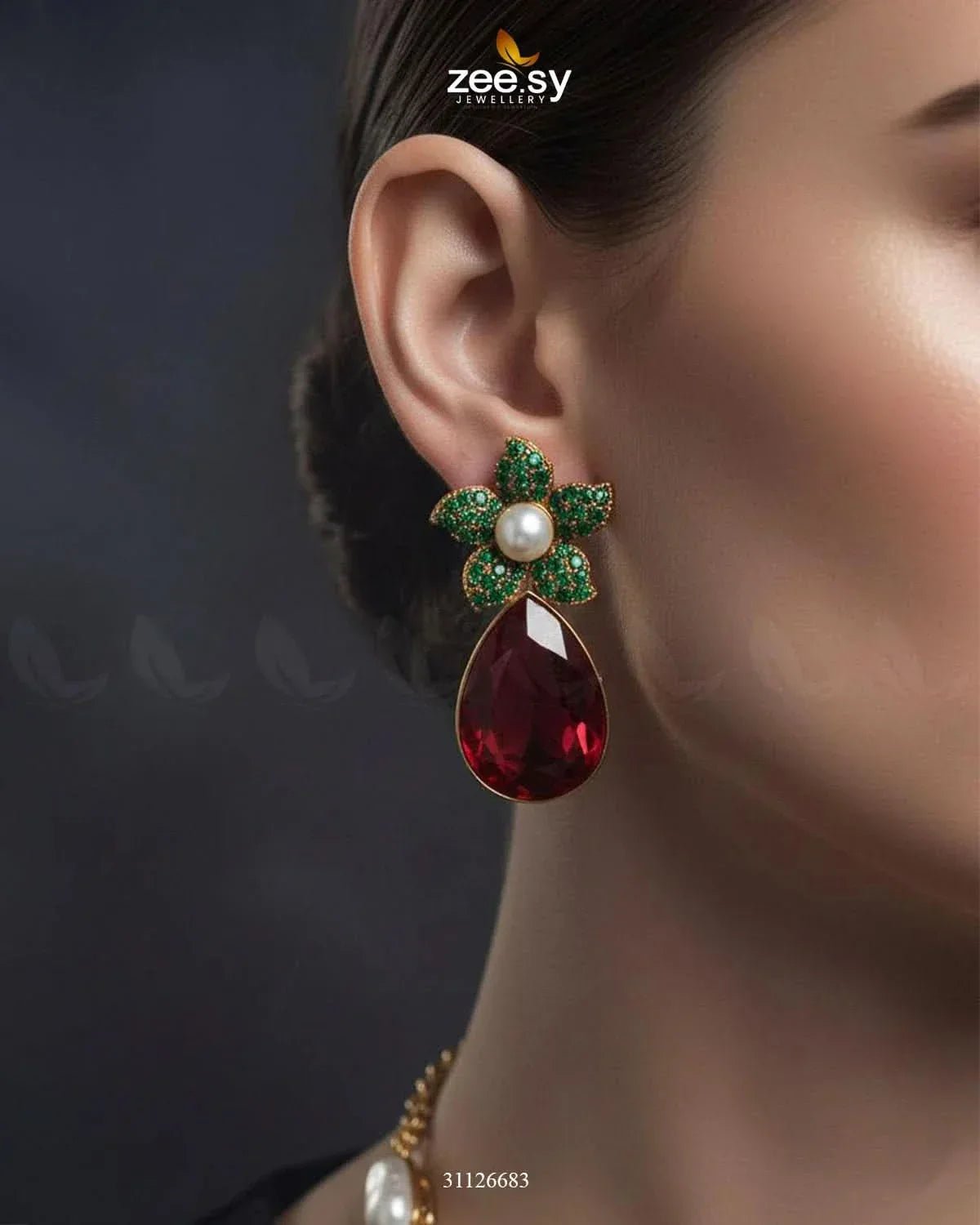 Oceanic Baroque Teardrop Necklace Set Necklace Sets - Zeesy Jewellery Pakistan | Premium Artificial & Imitation Jewellery
