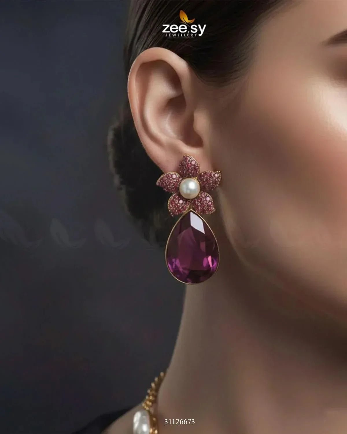 Oceanic Baroque Teardrop Necklace Set Necklace Sets - Zeesy Jewellery Pakistan | Premium Artificial & Imitation Jewellery