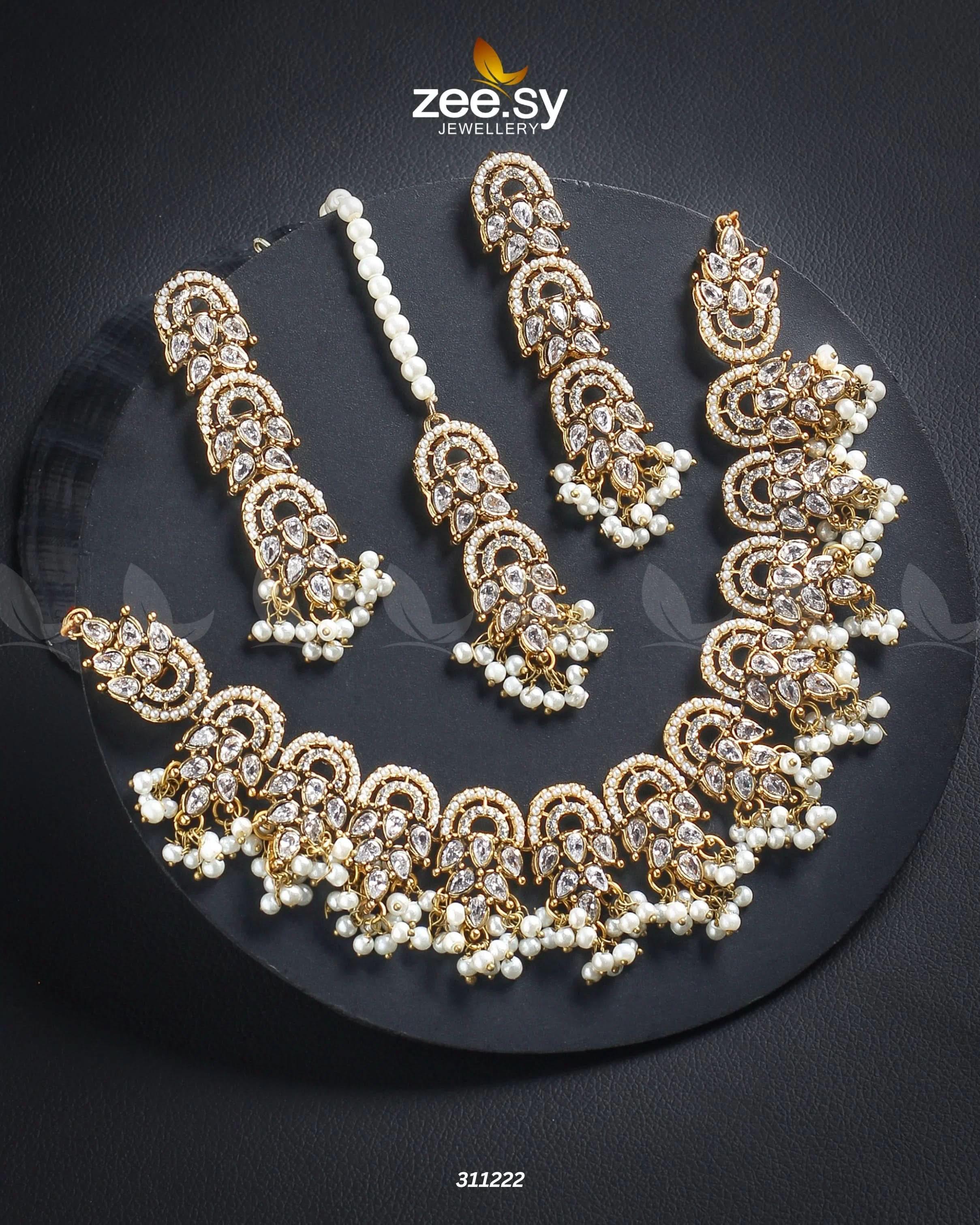 Celestial Necklace White Necklace Sets - Zeesy Jewellery Pakistan | Premium Artificial & Imitation Jewellery