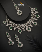 Chrysanthemum Necklace Green Necklace Sets - Zeesy Jewellery Pakistan | Premium Artificial & Imitation Jewellery