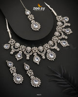 Chrysanthemum Necklace White Necklace Sets - Zeesy Jewellery Pakistan | Premium Artificial & Imitation Jewellery