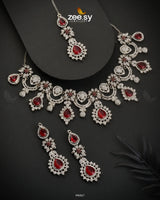 Chrysanthemum Necklace Red Necklace Sets - Zeesy Jewellery Pakistan | Premium Artificial & Imitation Jewellery